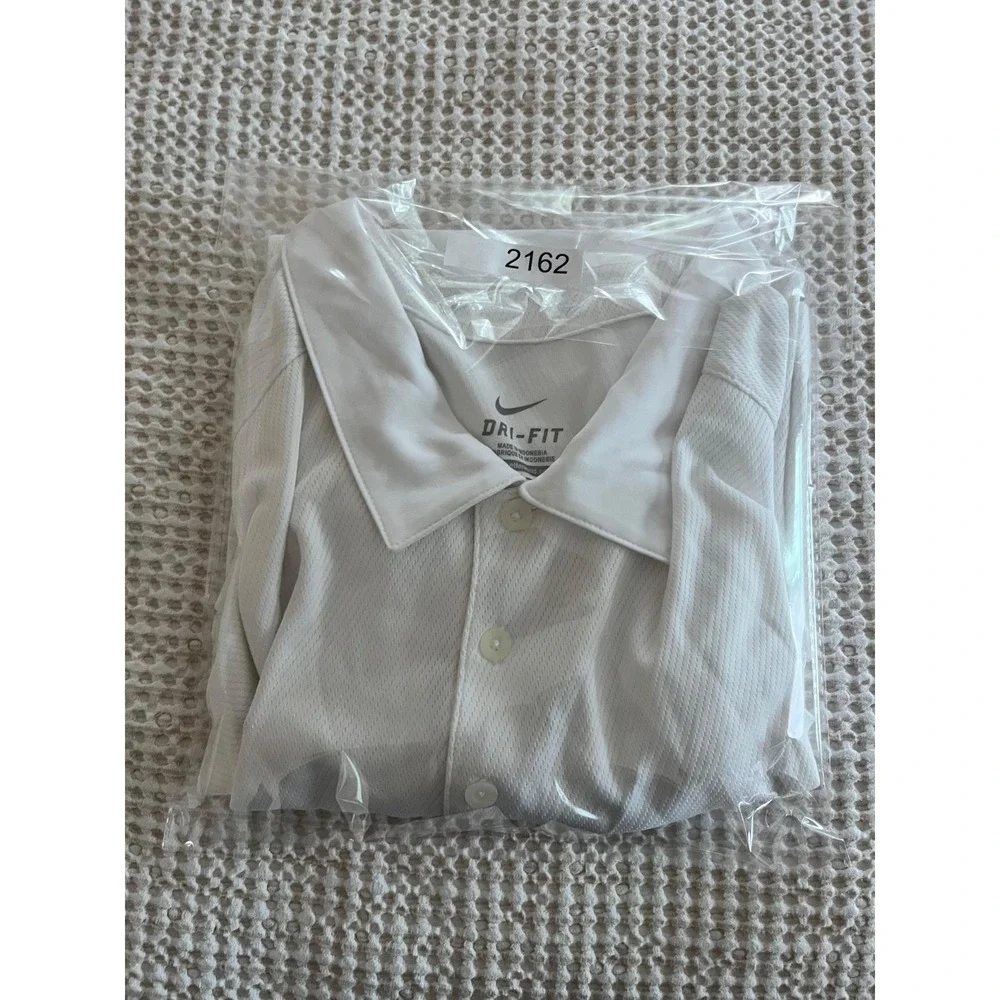 Nike Team Training White Red Dri-fit Short Sleeve Polo Shirt‎ Sz 4XL $60
